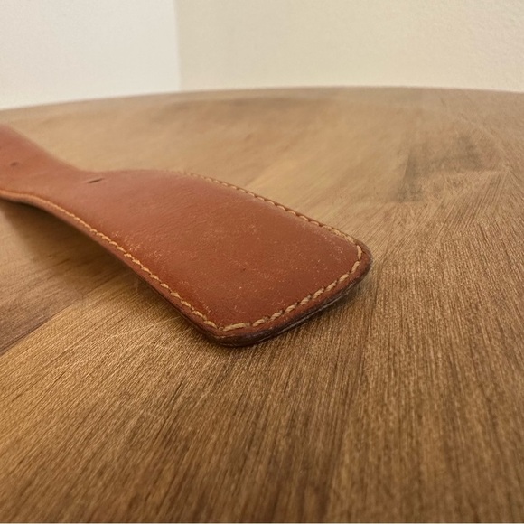 Authentic YSL Yves Saint Laurent Womens Belt 36 Inch 90 Cm Brown Leather Gold - Picture 8 of 16